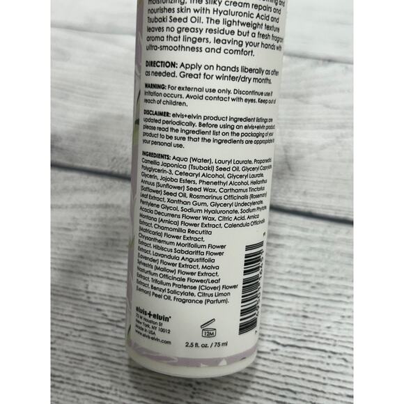 New Elvis + Elvin Soothing Deep Therapy Hand Cream Tuberose 75ml/2.5 fl oz - Picture 4 of 5